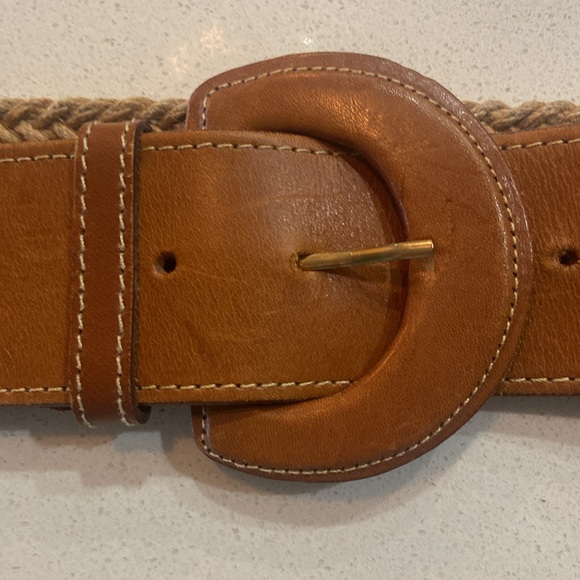 Banana Republic Accessories - Banana Republic Jute Fabric & Leather Tip Belt Size 28